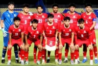 Timnas U17 Indonesia saat akan bertanding melawan Timor Leste di Stadion Gelora Joko Samudro, Gresik, Jawa Timur, Senin (13/4/2026). (Sumber: KOMPAS.COM/SUCI RAHAYU)