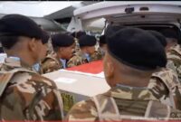 Foto Peti Jenazah Prajurit TNI Gugur di Lebanon Tiba di RI: (tangkapan layar YouTube Setpres)