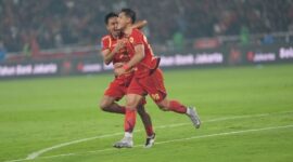 Pemain Persija Jakarta, Eksel Runtukahu, merayakan gol(Dokumentasi Persija Jakarta)