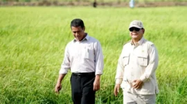 Dokumentasi - Presiden Prabowo Subianto (kanan) didampingi Menteri Pertanian Andi Amran Sulaiman (kiri) dalam kunjungan ke Wanam, Kabupaten Merauke, Papua Selatan. ANTARA/HO-Kementan.