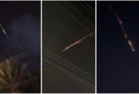 Benda bercahaya melintasi langit di Lampung (Foto: (Foto: Istimewa/Tangkapan Layar)