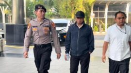 Foto: Bupati Tulungagung Gatut Sunu tiba di KPK (Kurniawan/detik)