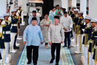 Foto: Momen Prabowo sambut Jokowi dan SBY di acara halalbihalal di Istana Merdeka, Jumat (21/3/2026) (Biro Sekretariat Presiden)