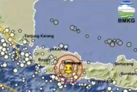Peta gempa bumi mengguncang Garut, Jawa Barat, Senin (4/5/2026). (Foto: BMKG)