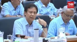 Menteri Kesehatan Budi Gunadi Sadikin saat rapat kerja bersama Komisi IX di Kompleks Parlemen Senayan, Jakarta, Senin (19/1/2026).(Foto: inilah.com/Reyhaanah Asya)
