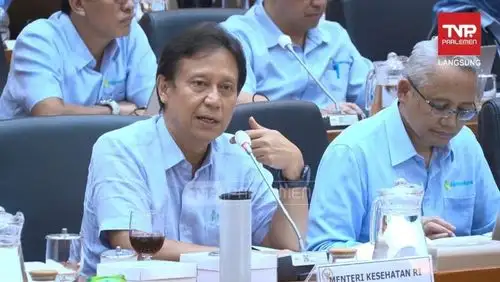 Menteri Kesehatan Budi Gunadi Sadikin saat rapat kerja bersama Komisi IX di Kompleks Parlemen Senayan, Jakarta, Senin (19/1/2026).(Foto: inilah.com/Reyhaanah Asya)
